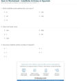 Quiz  Worksheet  Indefinite Articles In Spanish  Study