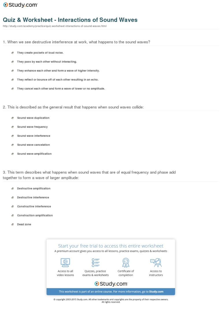 Wave Interactions Worksheet Answers — db-excel.com