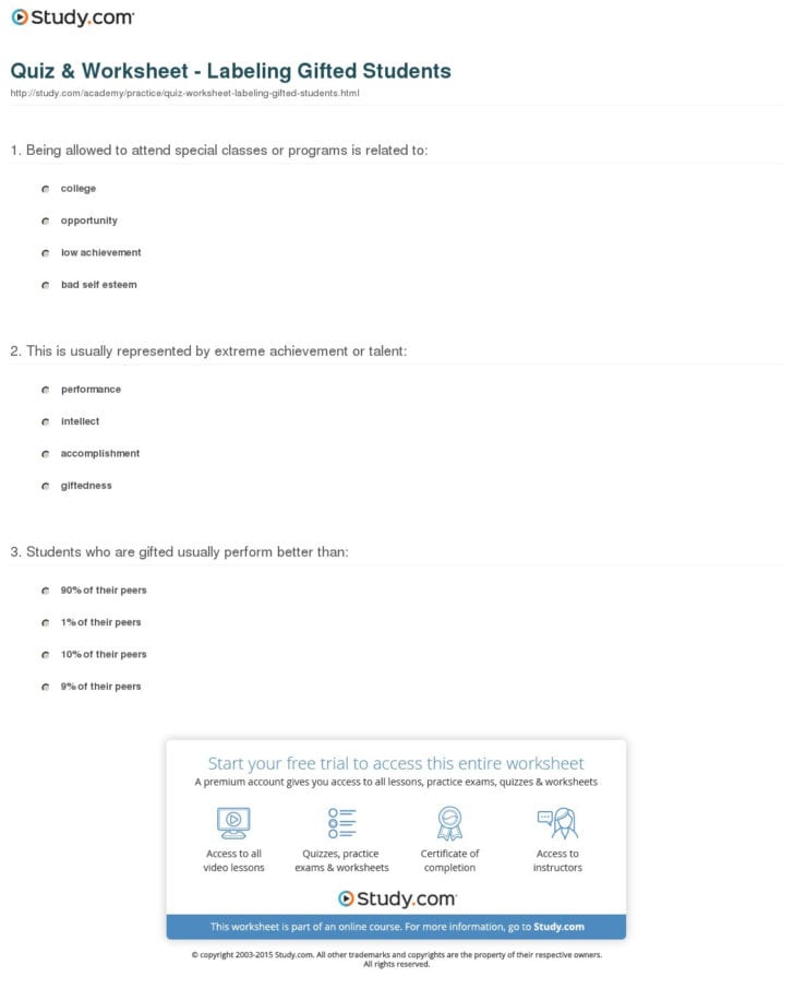 Gifted And Talented Worksheets