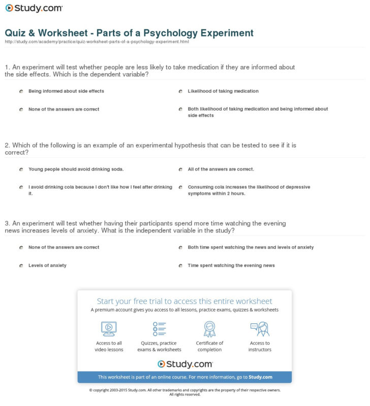 psychology research worksheet