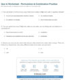 Quiz  Worksheet  Permutation  Combination Practice