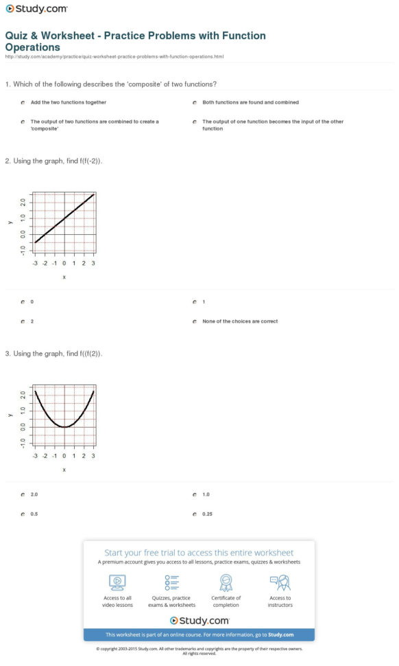 Quiz  Worksheet  Practice Problems With Function