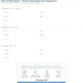Quiz  Worksheet  Practice Solving Linear Equations  Study