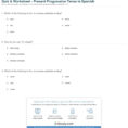 Quiz  Worksheet  Present Progressive Tense In Spanish