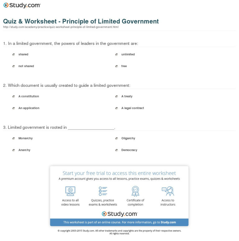 Limiting Government Icivics Worksheet Answer Key — db ...