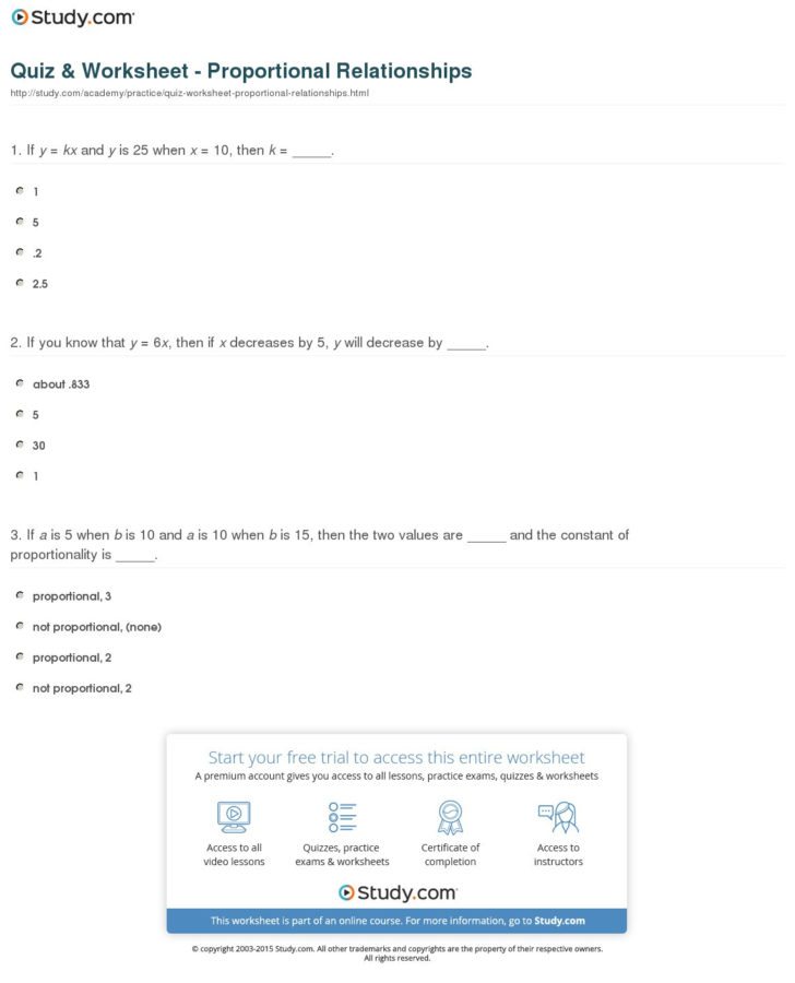 Graphing Proportional Relationships Worksheet