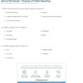 Quiz  Worksheet  Purpose Of Public Speaking  Study