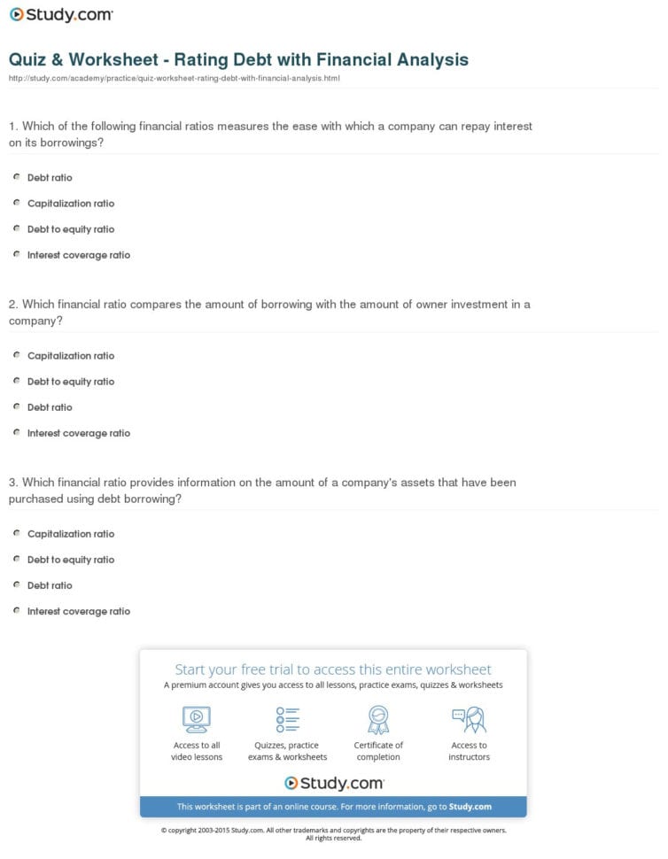 Financial Analysis Worksheet — Db 8634