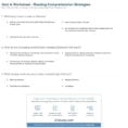 Quiz  Worksheet  Reading Comprehension Strategies  Study