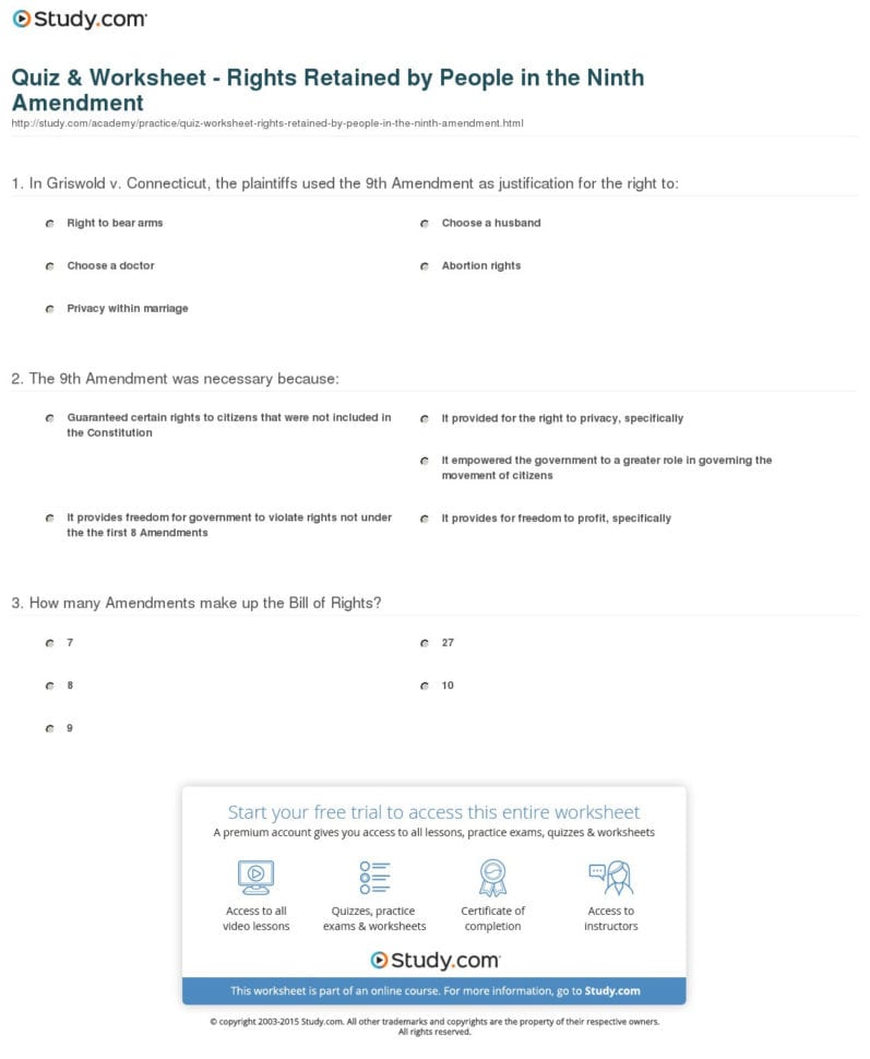 Quiz  Worksheet  Rights Retainedpeople In The Ninth