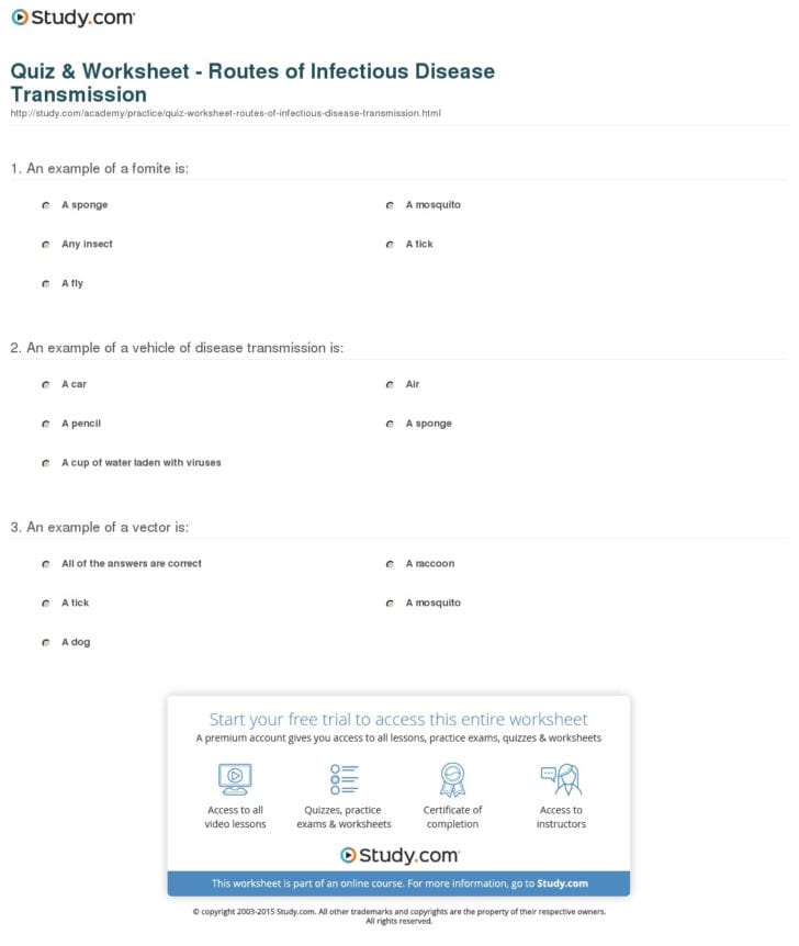 Infectious Disease Worksheet Answer Key — db-excel.com