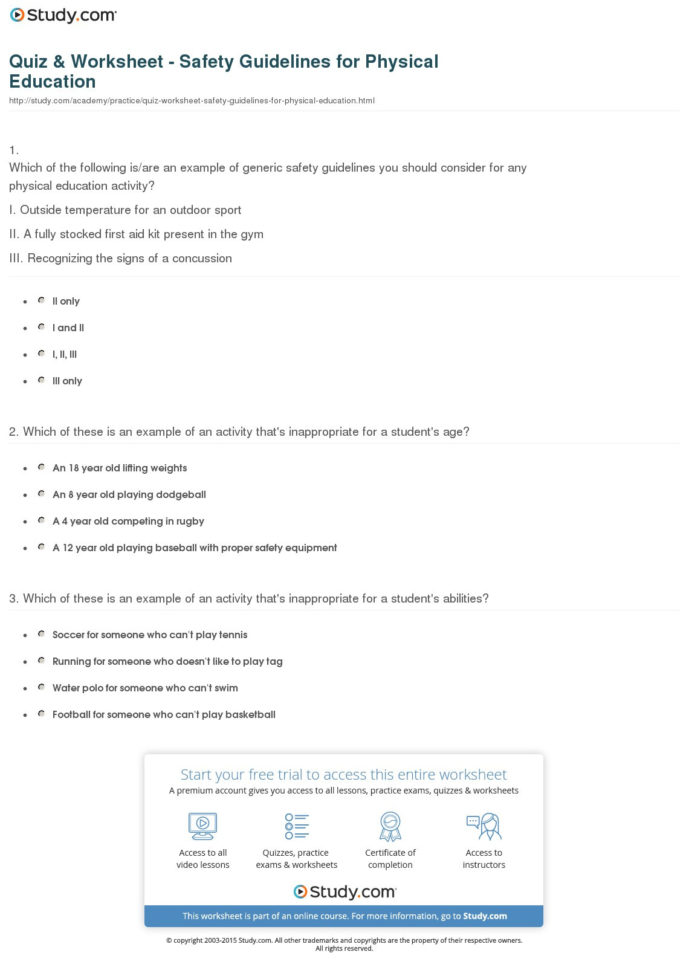 Physical Education Worksheets — db-excel.com