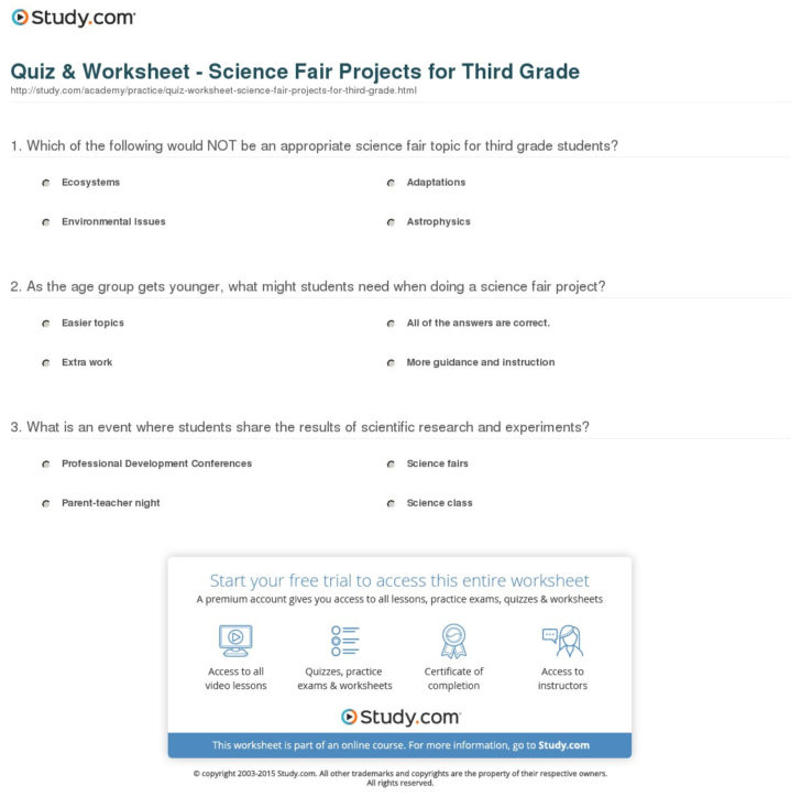 Third Grade Science Worksheets