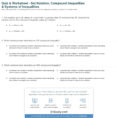 Quiz  Worksheet  Set Notation Compound Inequalities