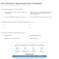 Quiz  Worksheet  Signed Number Order Of Operations  Study