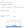 Quiz  Worksheet  Slopeintercept Form  Study