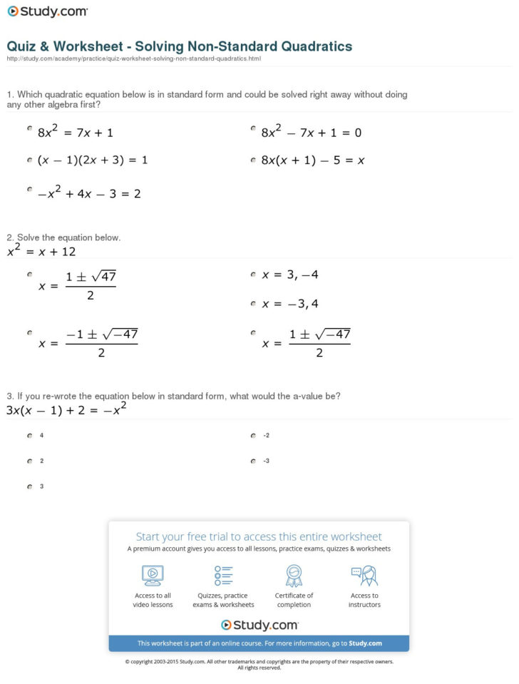 Quadratic Equation Worksheet — db-excel.com