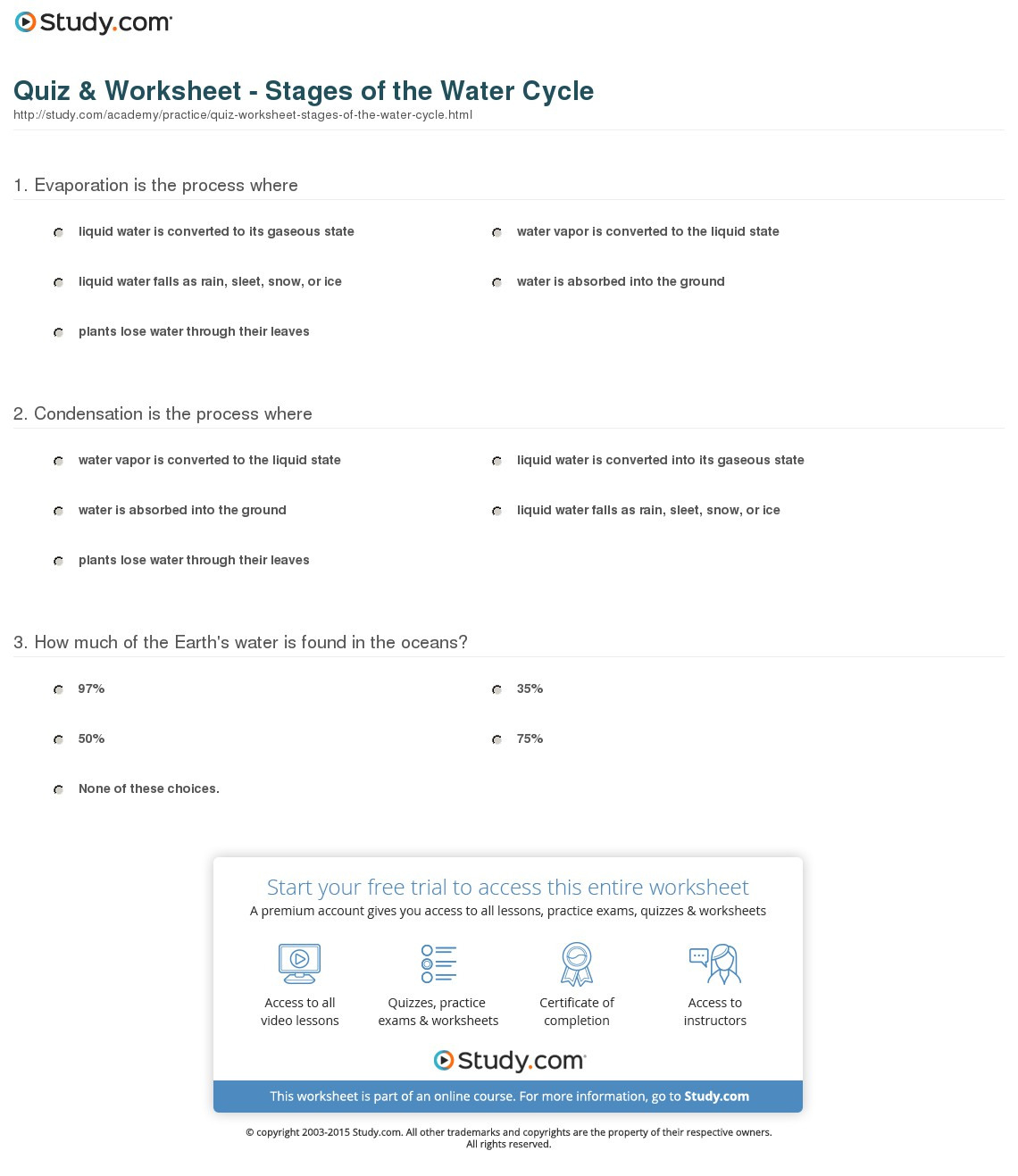 Quiz  Worksheet  Stages Of The Ter Cycle  Study
