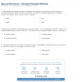 Quiz  Worksheet  Standard Solution Method  Study