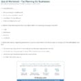 Quiz  Worksheet  Tax Planning For Businesses  Study