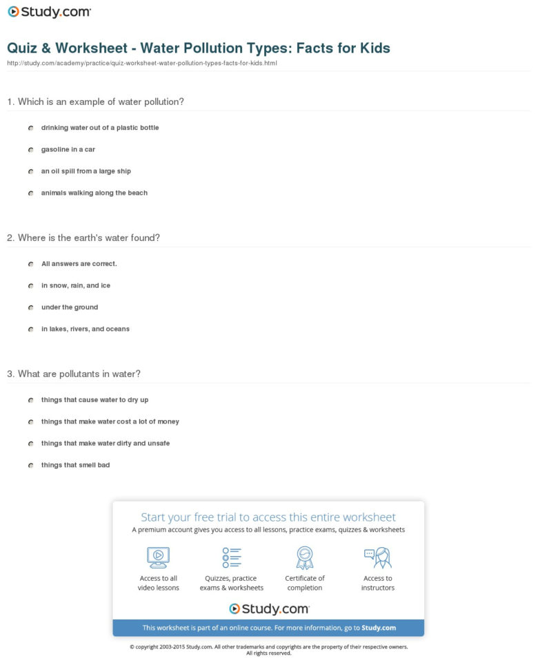 Quiz  Worksheet  Ter Pollution Types Facts For Kids  Study