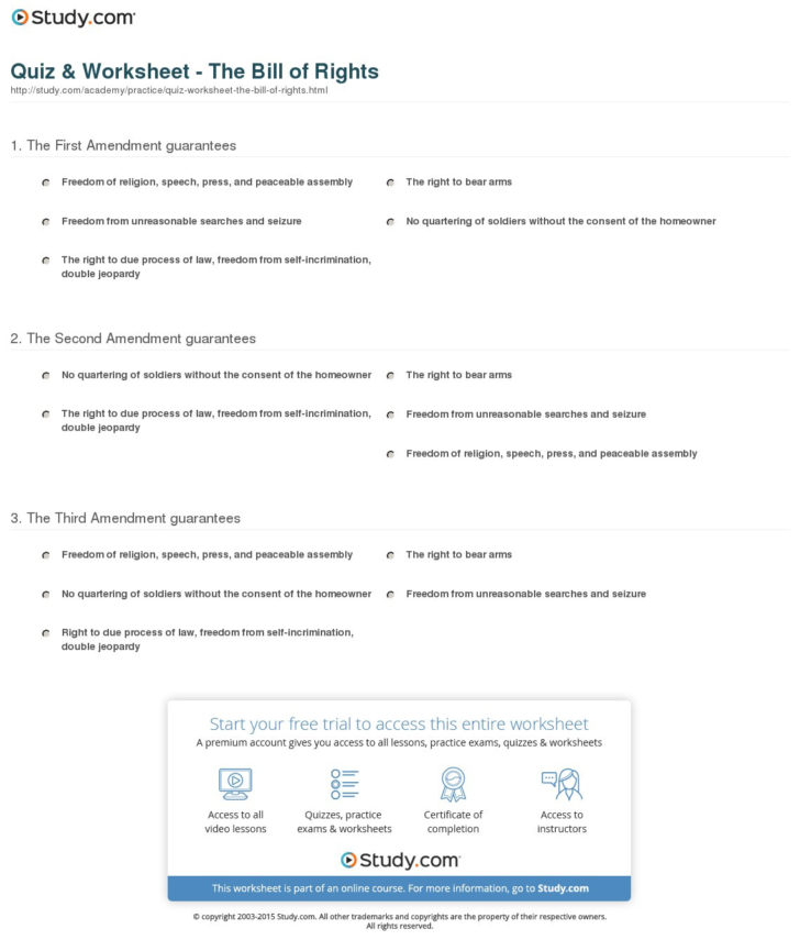 Bill Of Rights Worksheet — db-excel.com