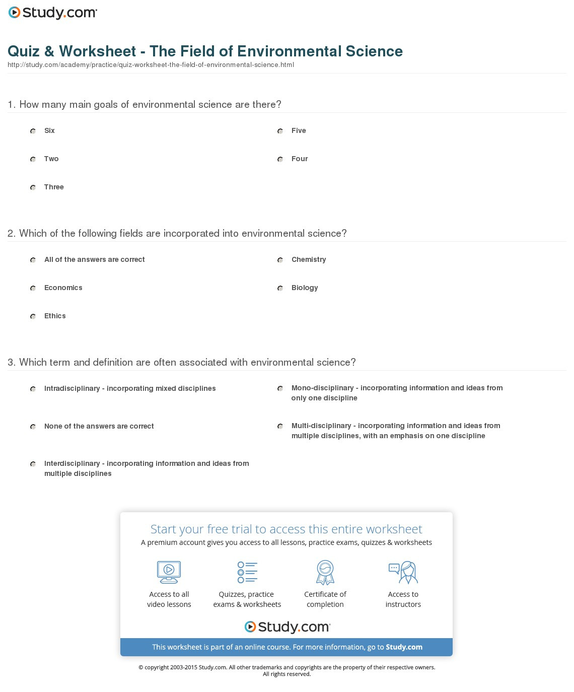 environmental science worksheet answers db excelcom