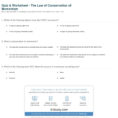 Quiz  Worksheet  The Law Of Conservation Of Momentum