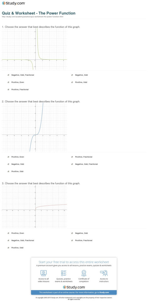 Quiz  Worksheet  The Power Function  Study