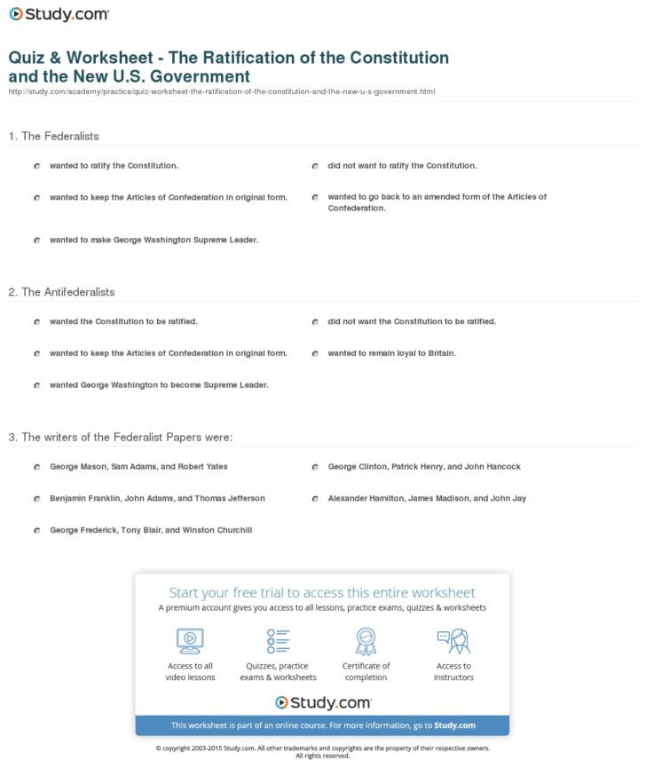 Ratifying The Constitution Worksheet Answers — db-excel.com