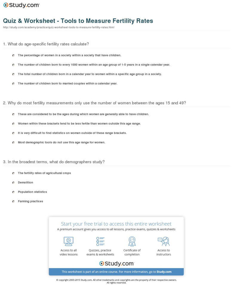 Quiz  Worksheet  Tools To Measure Fertility Rates  Study