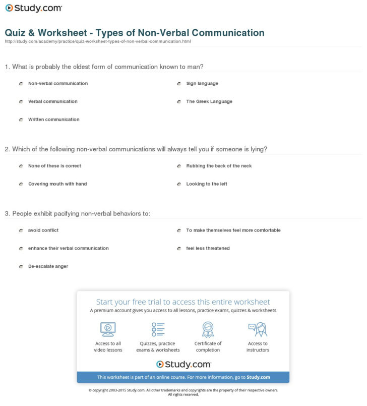 Non Verbal Communication Worksheets — db-excel.com