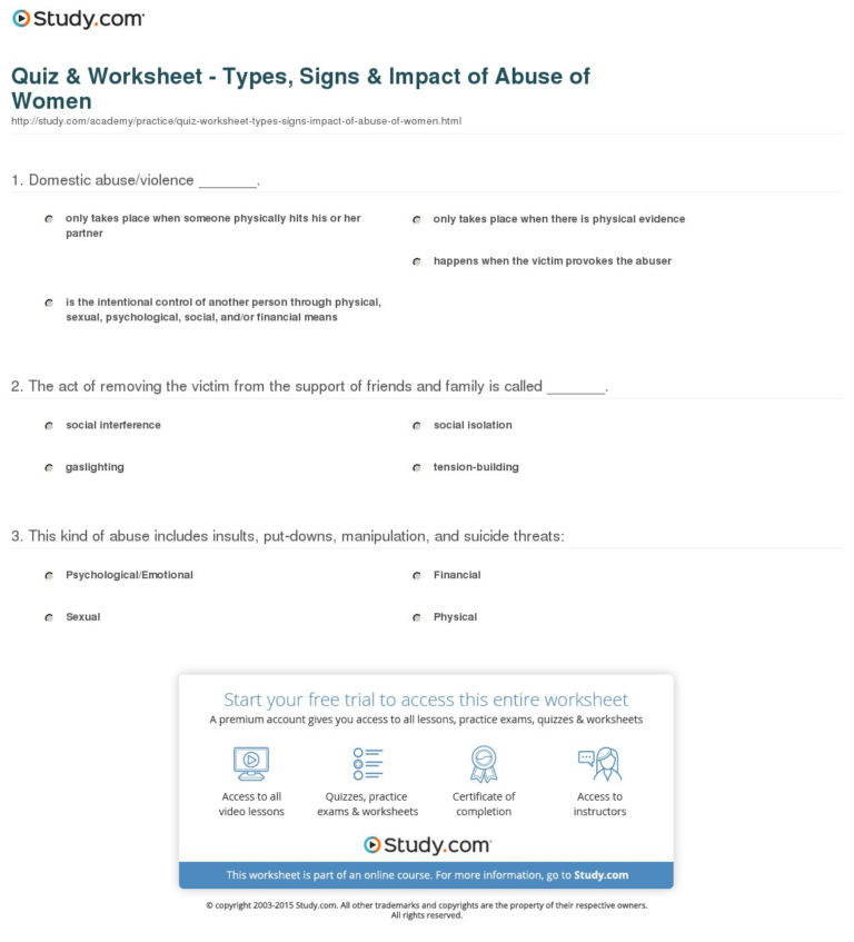 Survival Signs Worksheets — db-excel.com