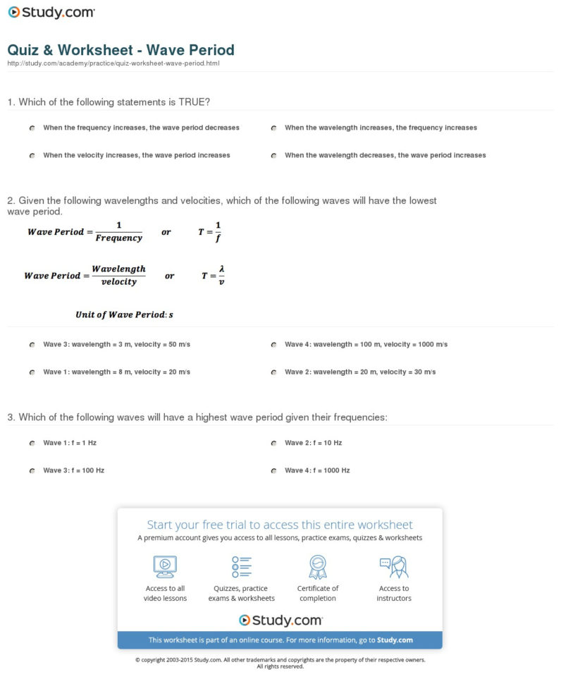 Quiz  Worksheet  Ve Period  Study