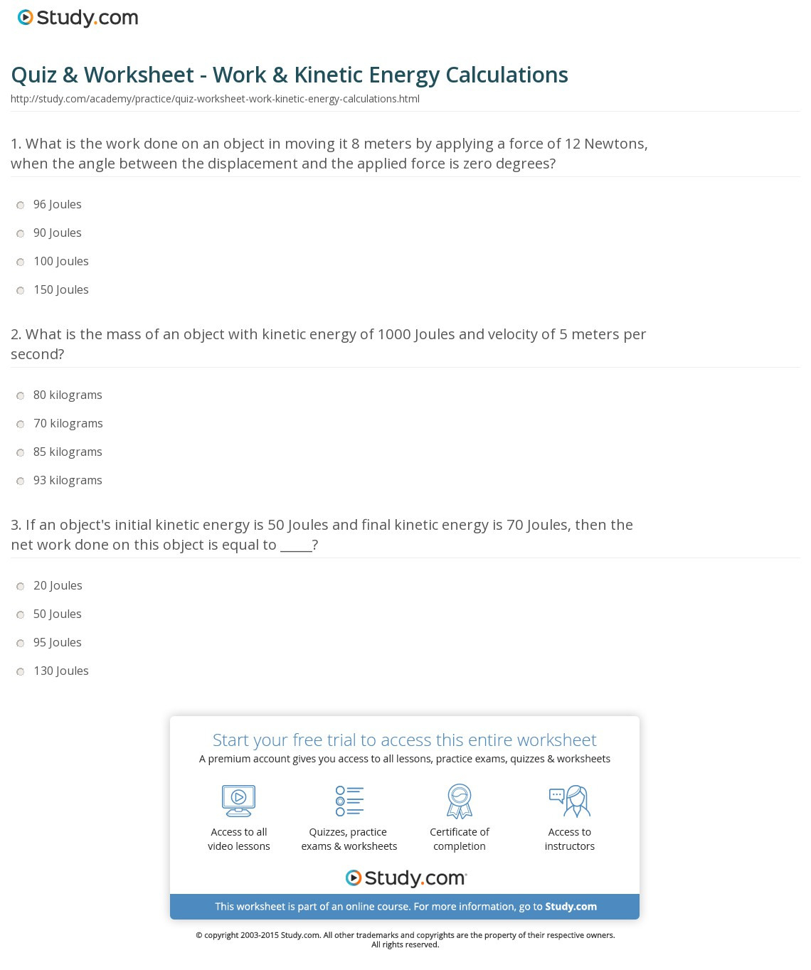 Energy Calculations Worksheet | db-excel.com