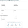 Quiz  Worksheet  Writing Equations With Inequalities  Study