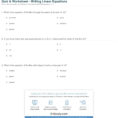 Quiz  Worksheet  Writing Linear Equations  Study