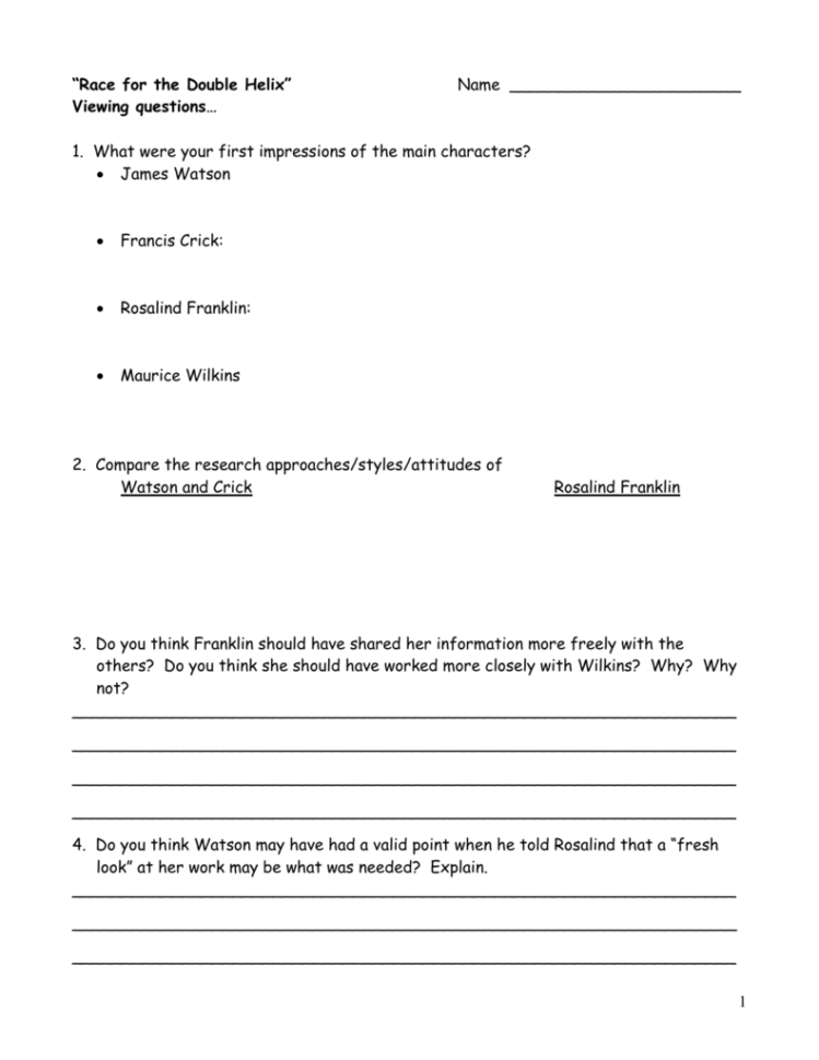 Race For The Double Helix” Name