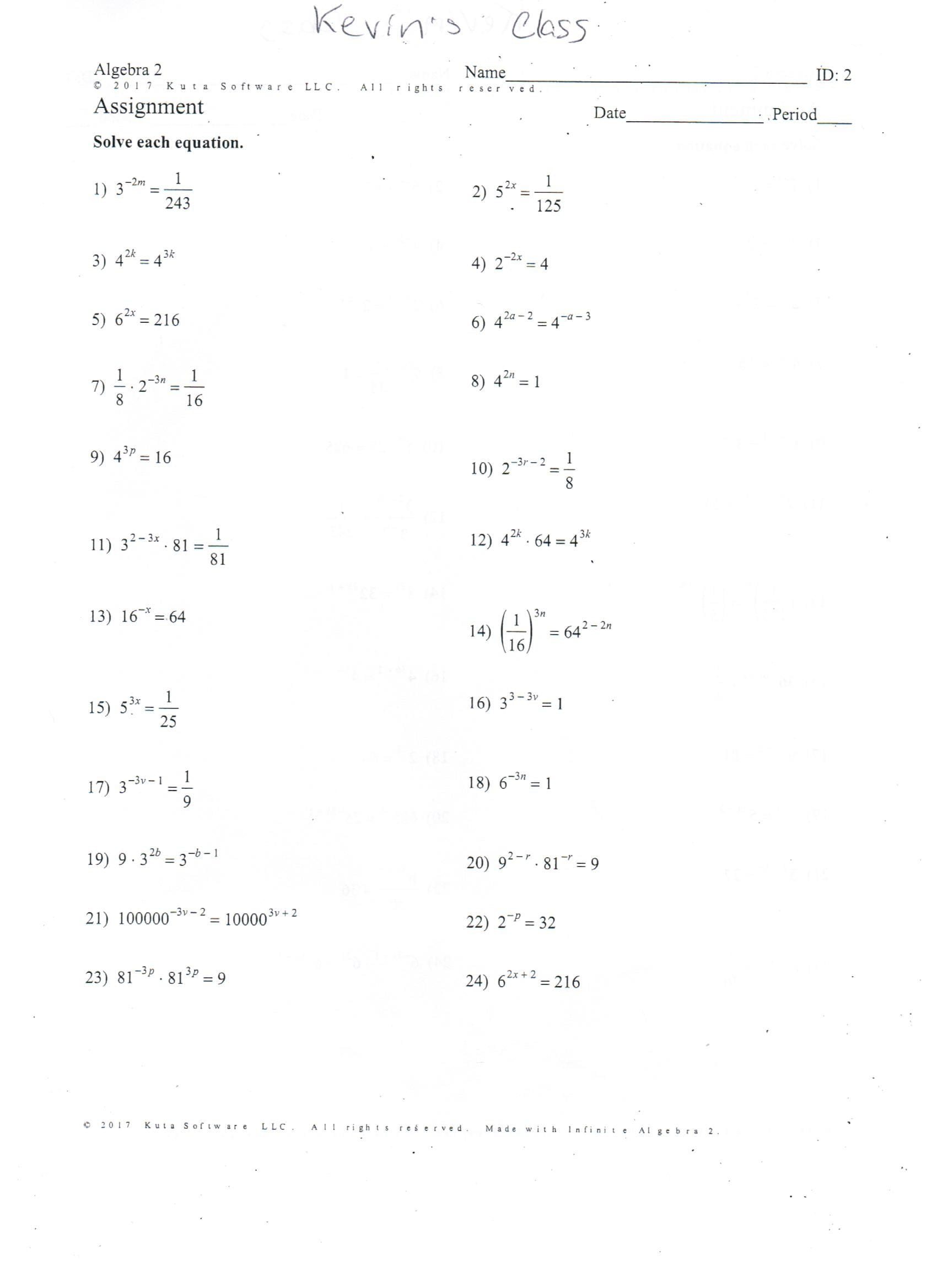 solving problems involving quadratic equations worksheet