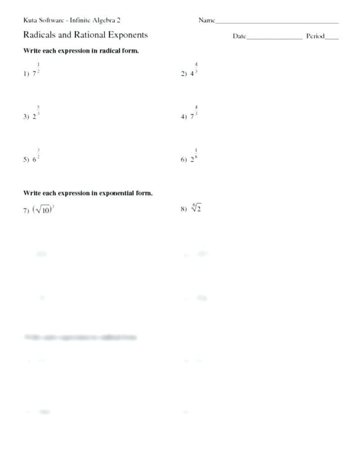 Simplifying Radicals Geometry Worksheet