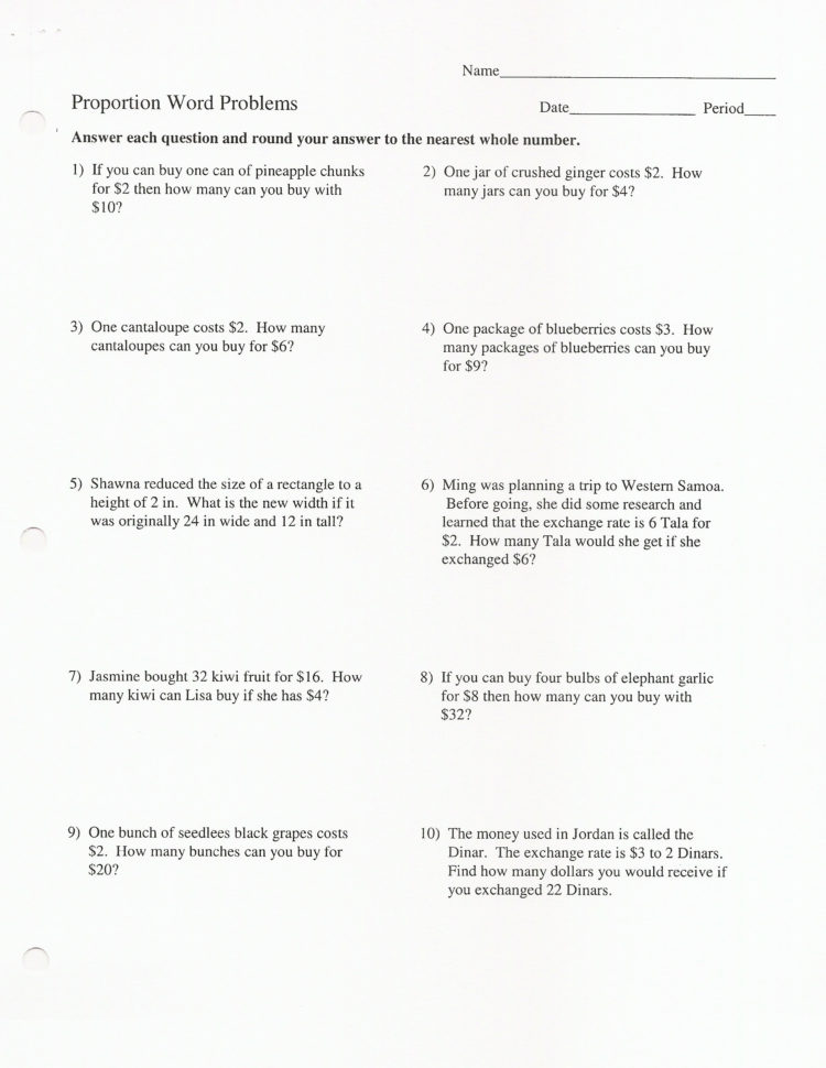 Ratio Word Problems 6Th Grade Unique Probability Word