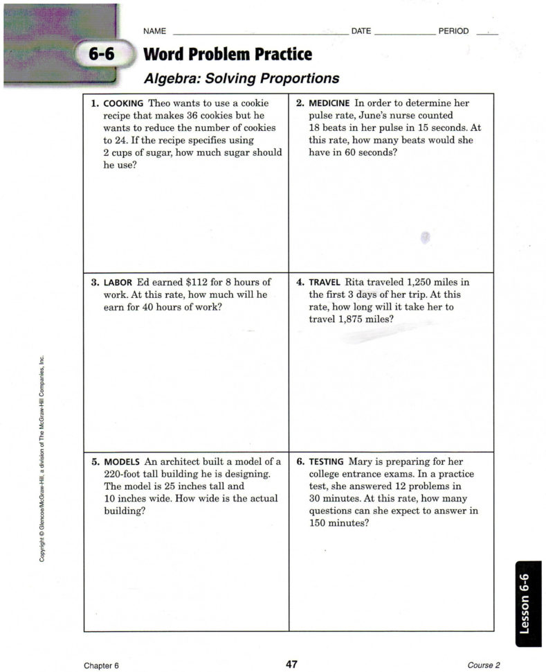 Ratios And Rates Worksheet Answer Key Unique Proportion Word
