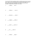 Reaction Products Worksheet