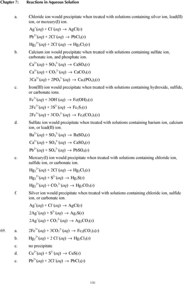 Reactions In Aqueous Solution  Pdf