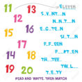 Read And Write Then Match The Numbers 11 To 20 Kids Words Learning