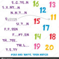 Read Write Match Numbers Kids Words Learning Game Worksheets