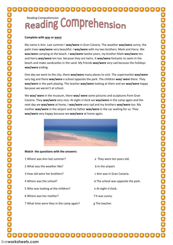 Reading Comprehension Swere  Interactive Worksheet