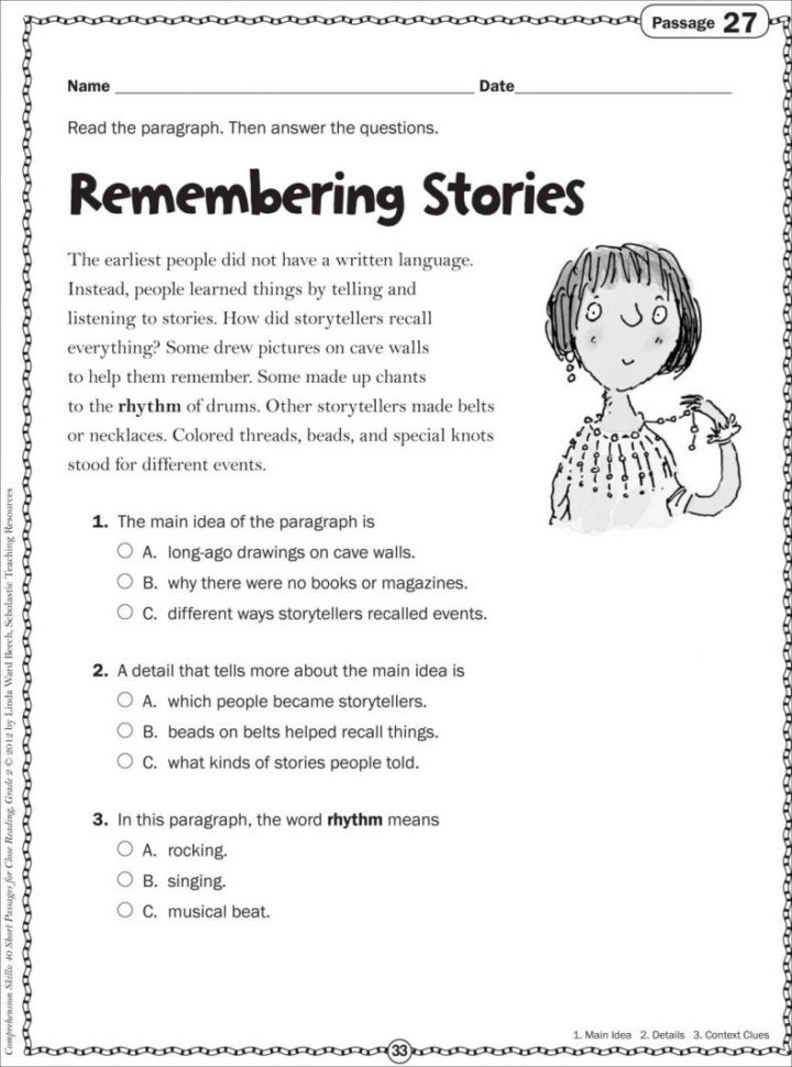 Reading Comprehension Worksheets 2Nd Grade To Free Download