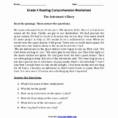 Reading Comprehension Worksheets 5Th Grade Multiple Choice