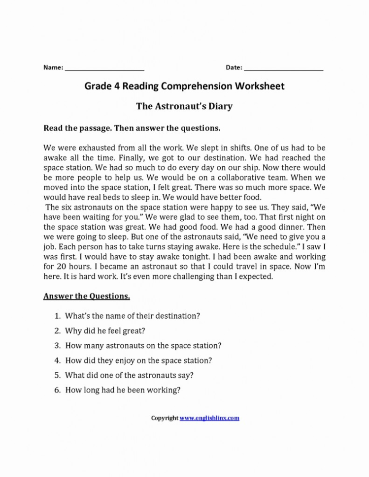 Reading Comprehension Worksheets 5Th Grade Multiple Choice — db-excel.com